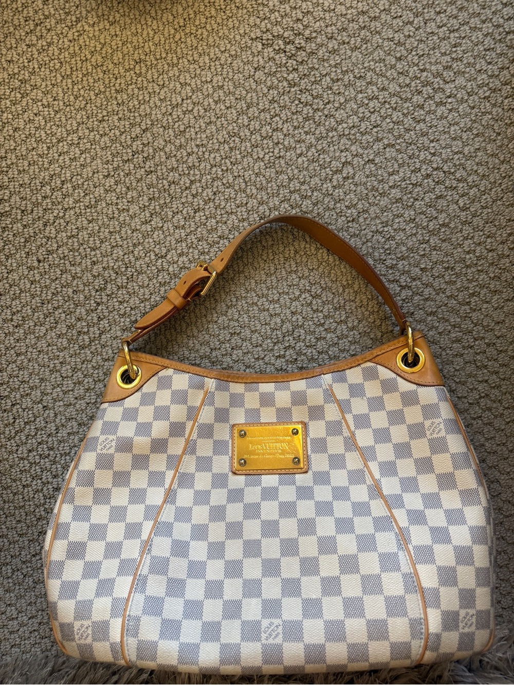 Louis Vuitton White Damier Azur Canvas Shoulder Bag